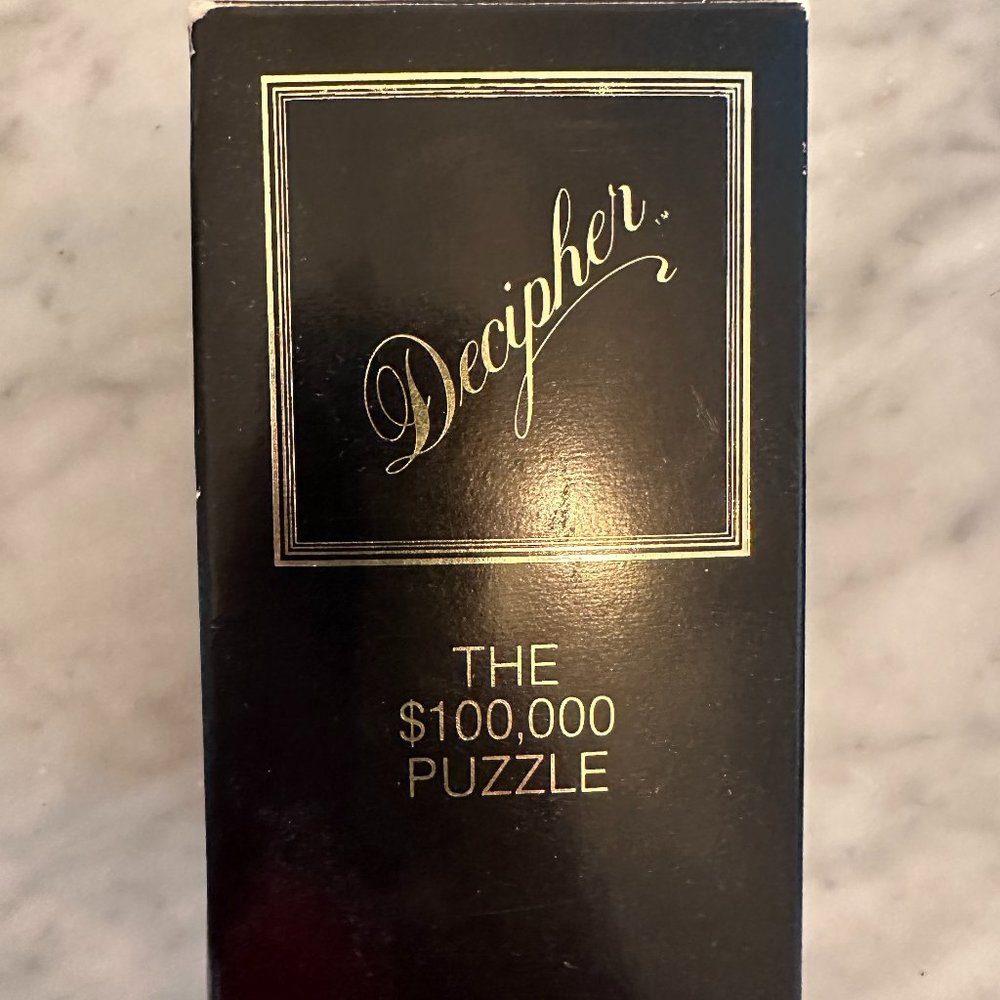 Vintage Decipher Jigsaw Puzzle, The $100,000 Puzzle, 2 Sided, 1st Edition, 1983